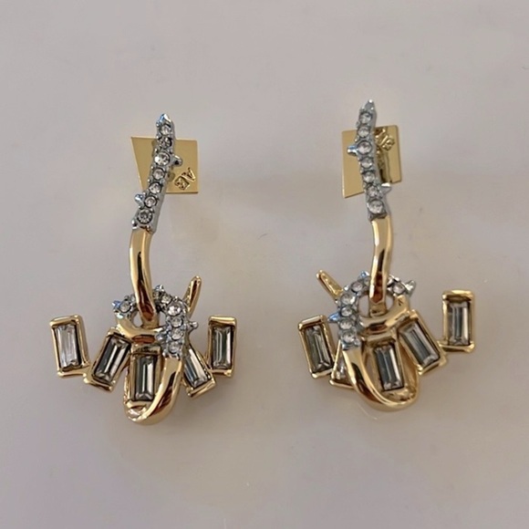 ALEXIS BITTAR • Gold Crystal Encrusted Stone Cluster Drop Earrings - Picture 4 of 8
